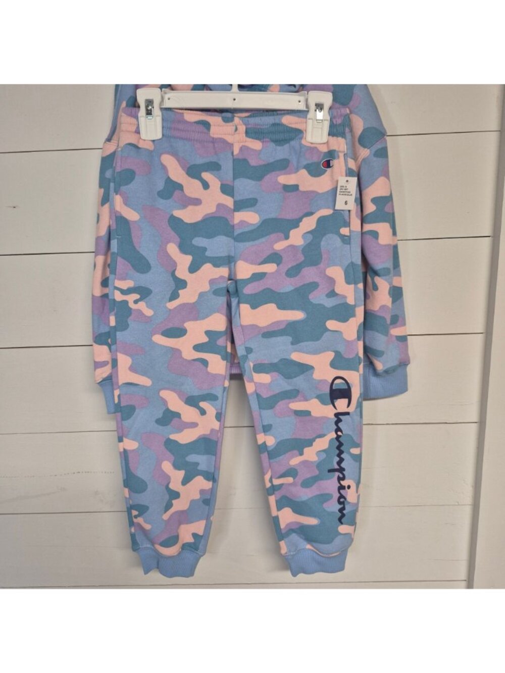 Champion Girls Camo Hoodie & Jogger Set Size 6 Pink Blue Purple - Picture 4 of 7